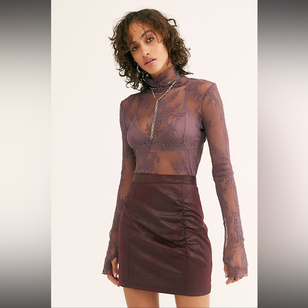 Free People Rumi Ruched Mini Skirt